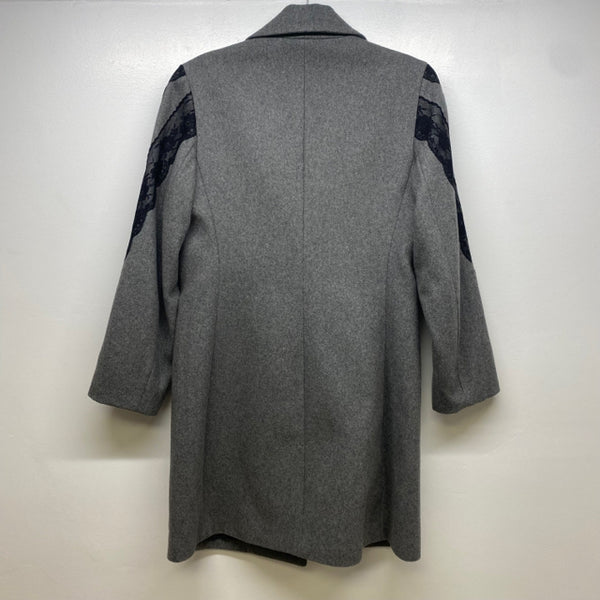 The Cue Women's Size S Gray Tweed Button Down Coat