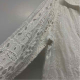 Cino Size M Women's White Eyelet Button Up Shirt