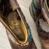 Justin Size 5.5 Women's Brown-Multi Pattern Cowboy Boots