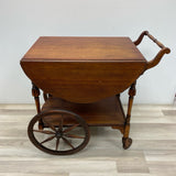 Drop Leaf Brown Wood Cart