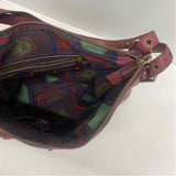 Gianni Bini Purple Distressed Leather Shoulder Handbag