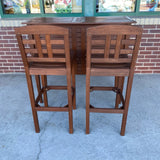 Brown Wood Bar Table w 2 Bar Stools