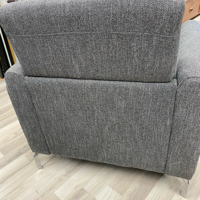 Gray Fabric Tweed Arm Chair