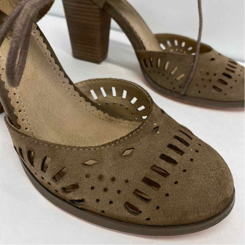 Restricted Size 8.5 Women's Taupe Cut Out Heel Shoes