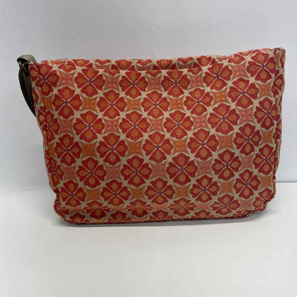 Maruca Orange-Multicolor Fabric Pattern Messenger Handbag