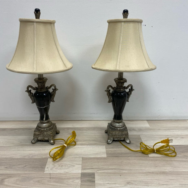 Table Top Black-Silver Stone Lamp