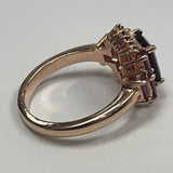 Rasberry Rhodolite 925 Rose plated Size 6 Ring