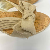 Guess Size 8 Women's Gold Shimmer Wedge Sandals
