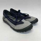 Lands' End Size 6.5 Women's Gray-Navy Patchwork Mary Jane Shoes