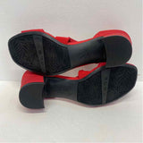 Life Stride Size 7.5 Women's Red Solid Strappy Heels