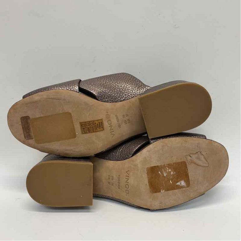 Vince Size 7 Women's Copper Pebbled Slide Sandals