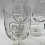 CU Boulder Logo Wine Glasses - Set of 4