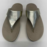 Fitflop Size 10 Women's Gold Shimmer Camel Toe Sandals
