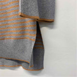 By Anthropologie Size S Women's Gray-Orange Stripe Pullover Sweater