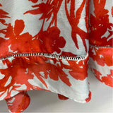 Banana Republic Size 8-M Women's Red-Aqua Pattern Fit And Flare Dress