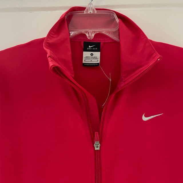 Nike Dri-FIT Size M Women's Pink Solid Jacket Activewear Top