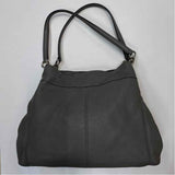 Coach Gray Leather Pebbled Satchel Handbag