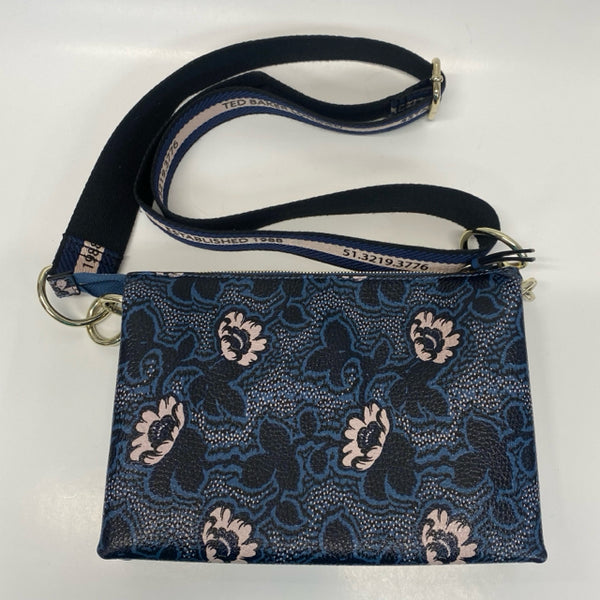 Ted Baker Blue-Multicolored Leather Floral Crossbody Handbag