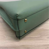 Green Faux Leather Pebbled Shoulder Handbag