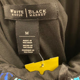 White House Black Market Women's Size M Black-Multi Patchwork Maxi-Halter Dress