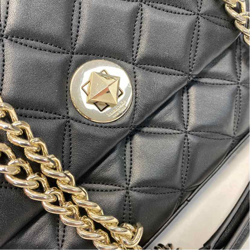 Kate Spade Black Leather Quilted Crossbody Handbag