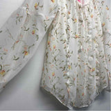 White House Black Market Size 0-XS Women's White-Multicolor Floral Blouse