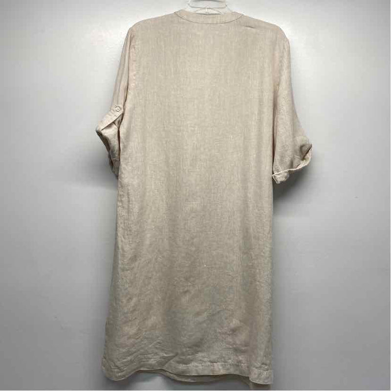 J.McLaughlin Size Xl Women's Beige Solid Shirt Dress