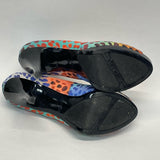Nine West Size 6.5 Women's Multicolor Animal Print Open Toe Shoes