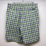 Chaps Men's Size 33 White-Multi Polyester Plaid Men's Shorts