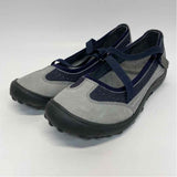 Lands' End Size 6.5 Women's Gray-Navy Patchwork Mary Jane Shoes