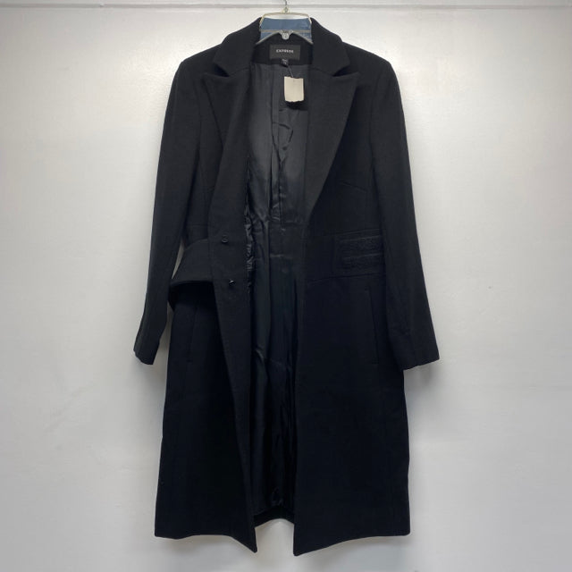 Express Women's Size S 5-6 Black Solid Single button Coat