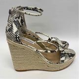 Steve Madden Size 8.5 Women's Black-White Animal Print Espadrille Sandals