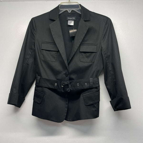 Patrizia Pepe Women's Size 44 ( 8) M Black Solid 3/4 Sleeve Jacket