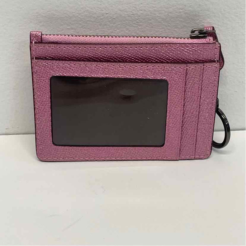 Coach Pink Leather Shimmer Coin Purse