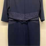 David Meister Size 12-L Women's Navy Solid Sheath Dress