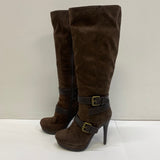 Guess Size 7.5 Women's Brown Solid Tall-High Heels Boots