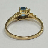 Yellow-Blue Blue Topaz 14K Gold 6.5 Ring