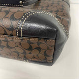 Coach Brown Monogram Leather Shoulder Handbag