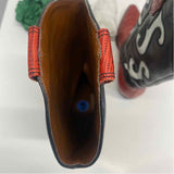 Nine West Size 6.5 Women's Black-Red Animal Print Western Boots