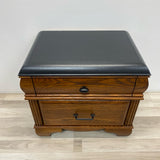 Side Table with 2 Drawers Blackhawk Brown-Black Solid Wood