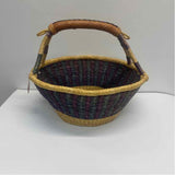 Natural Purple Wicker Basket