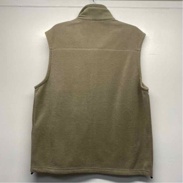 Columbia Size L Tan Fleece Polyester Solid Men's Vest
