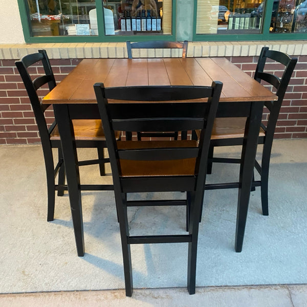 Black brown Wood Bar Height Dining Room Table