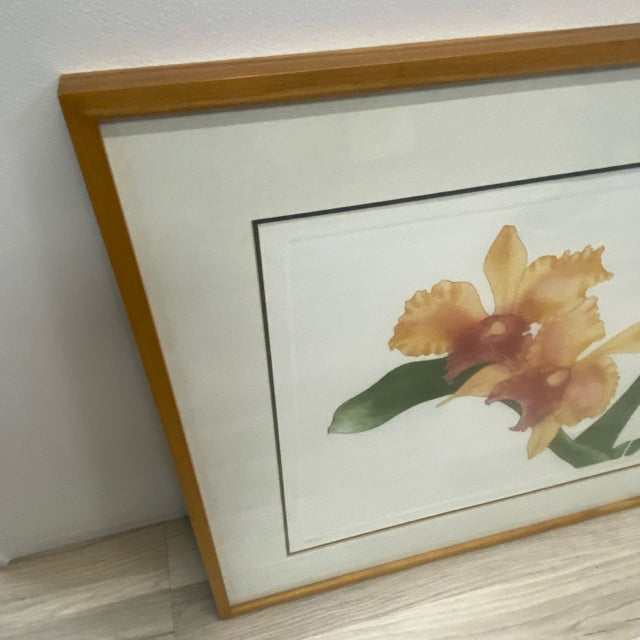 White-Peach  - 149-200 2 Orchids signed Painting