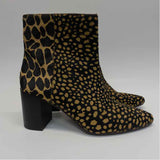 Madewell Size 7 Women's Brown-Tan Animal Print Short Boots