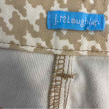 J.McLaughlin Size M-10 Women's Tan-White Houndstooth Skirt