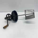 Antique Clear Glass Metal Square Butter Churn