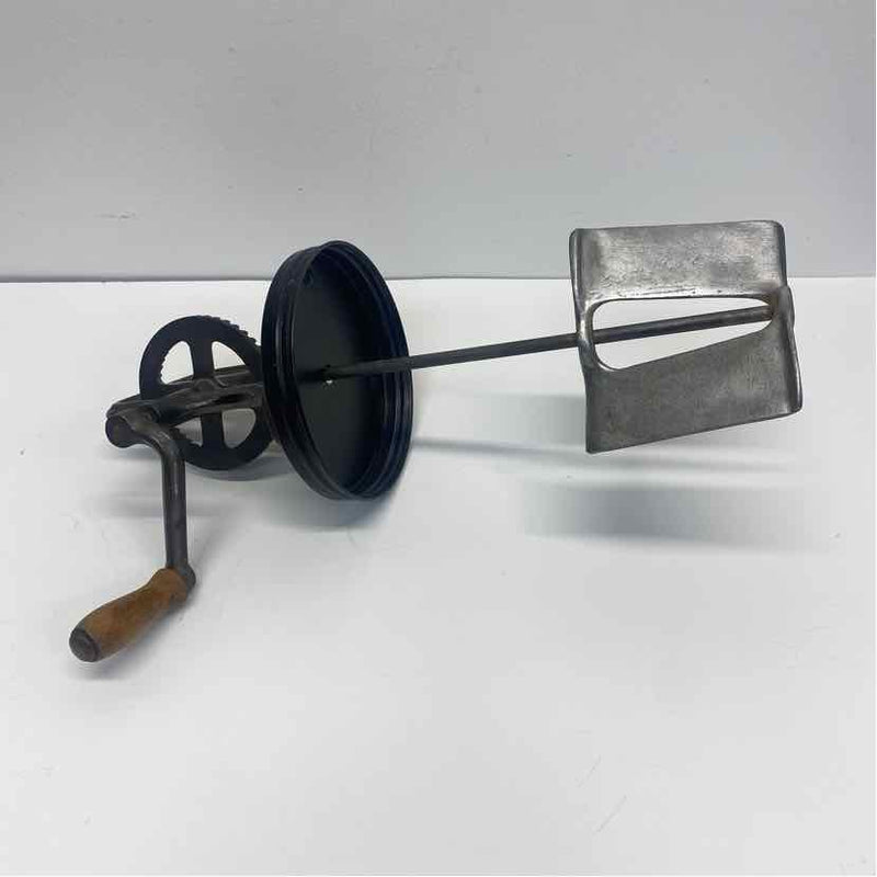 Antique Clear Glass Metal Square Butter Churn