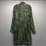 Avant Toi Women's Size S Green-Beige Pattern Button Up Coat