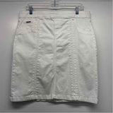 Beija Flor Size 10-30 Women's White Solid Pencil-Knee Skirt